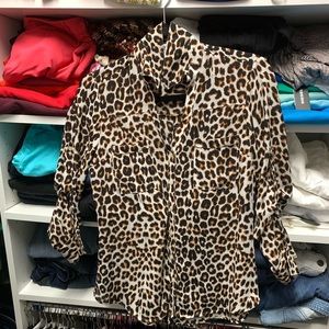 Express leopard portofino shirt xs